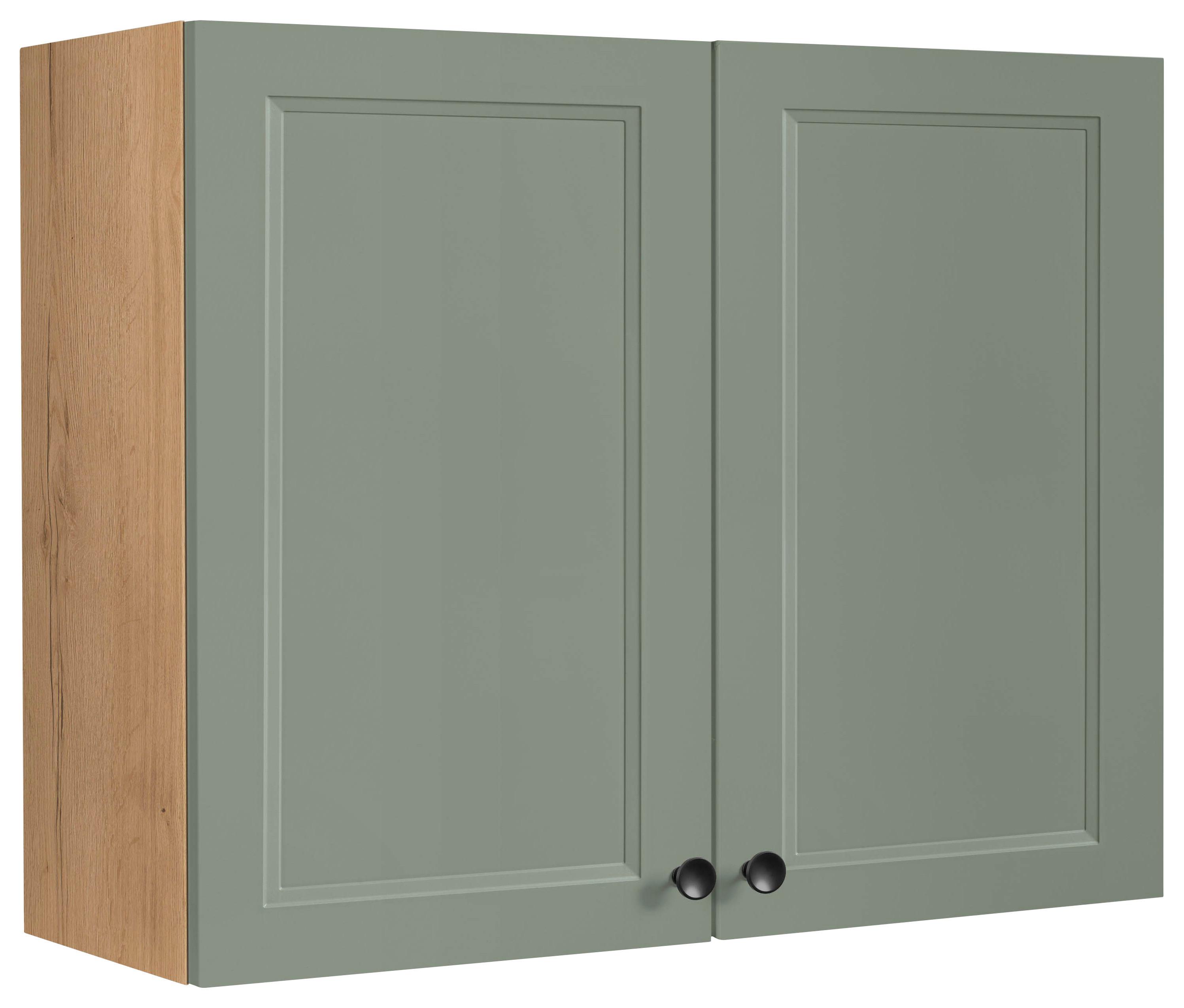 Küchenoberschrank Cascada Grün - Eichefarben/Schwarz, MODERN, Holzwerkstoff/Metall (90/72/35cm) - Nobilia