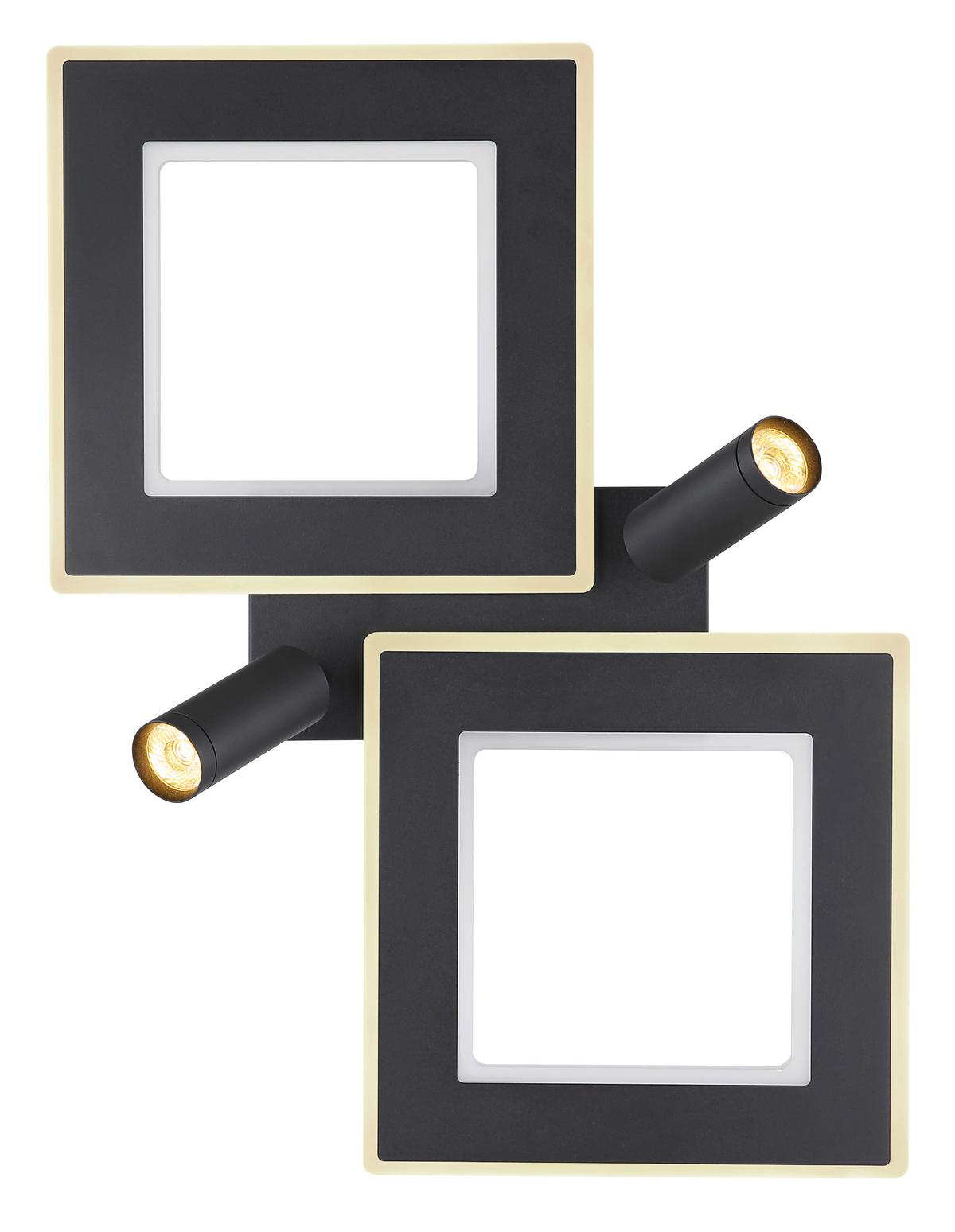 LED-Deckenleuchte Marian Opal/Schwarz max. 40 Watt - Opal/Schwarz, Design, Kunststoff/Metall (54/41/11,5cm) - Globo