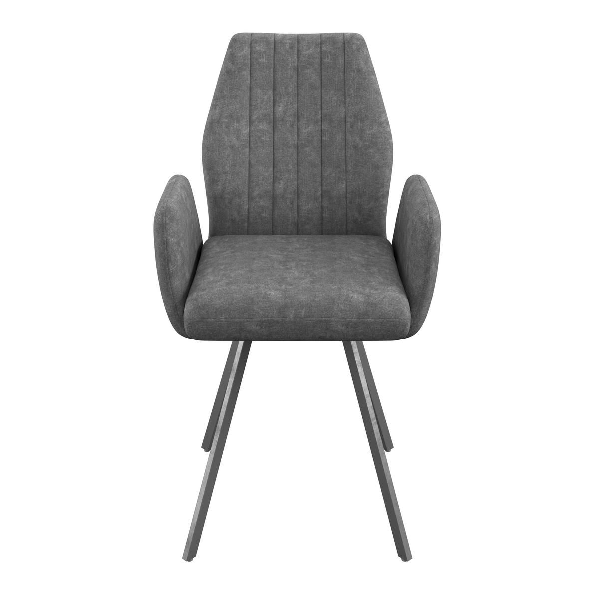 Stol Johanna 2, Siva - siva/črna, Moderno, kovina/tekstil (57/90/60cm)
