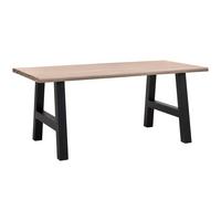 Jedilna Miza Paulina, Barva Hrasta, Železo - črna/barve hrasta, Moderno, kovina/les (180/90/76cm) - Bessagi Home