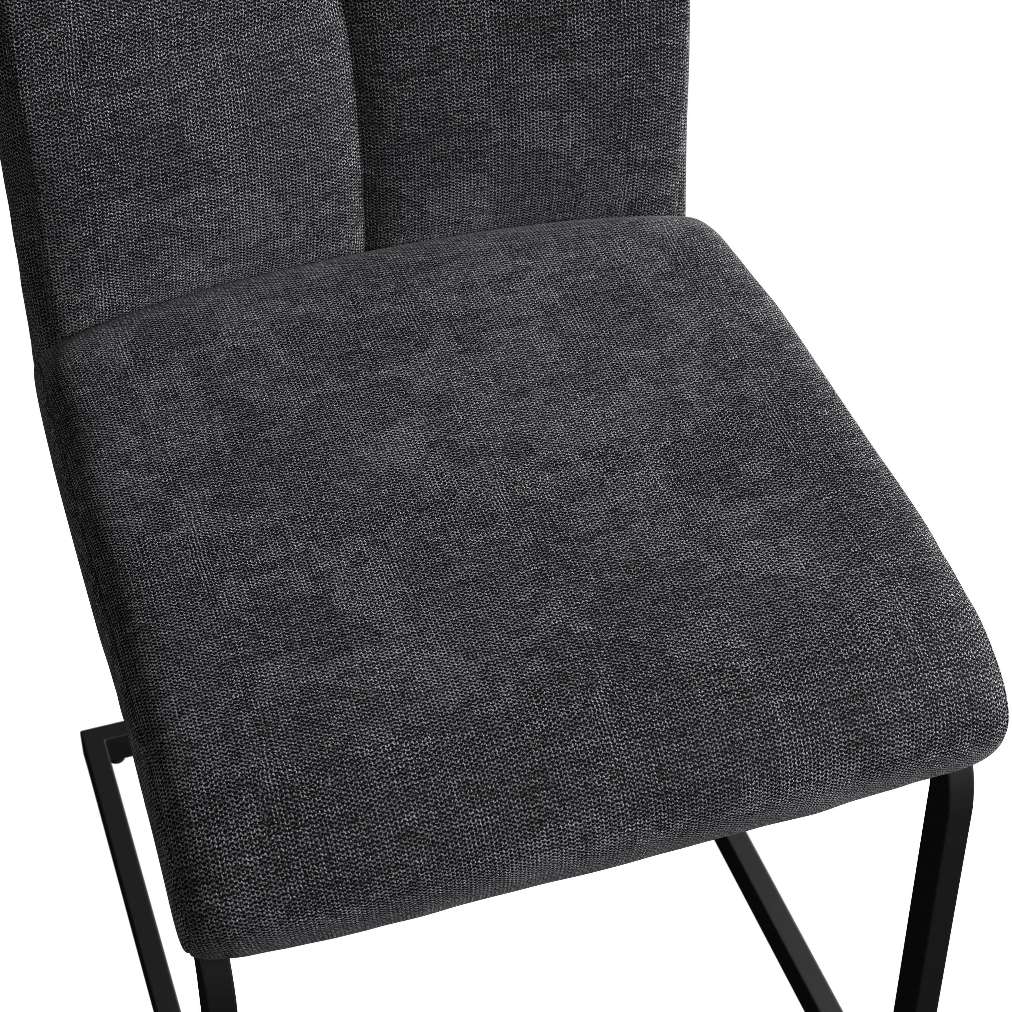 SVIKTSTOL COLIEN - mörkgrå/svart, Modern, metall/trä (46/94/62cm) - Bessagi Home