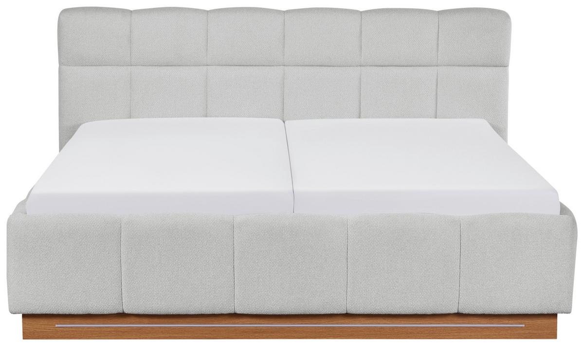 Polsterbett Ascona II Hellgrau ca. 180x200cm - Eichefarben/Hellgrau, KONVENTIONELL, Holzwerkstoff/Textil (180/200cm) - Based