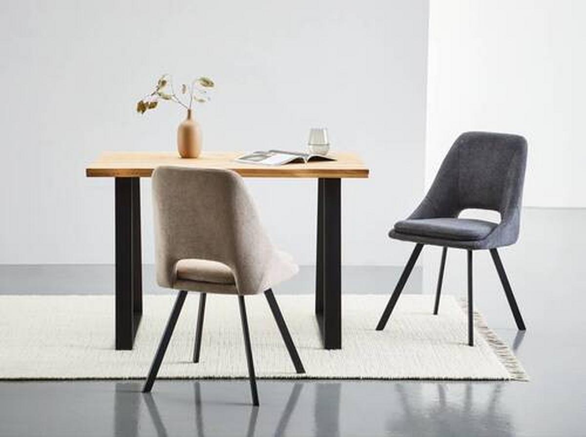 KRZESŁO WALLY - czarny/taupe, Design, metal/tkanina (48/85/56cm) - Boxxx