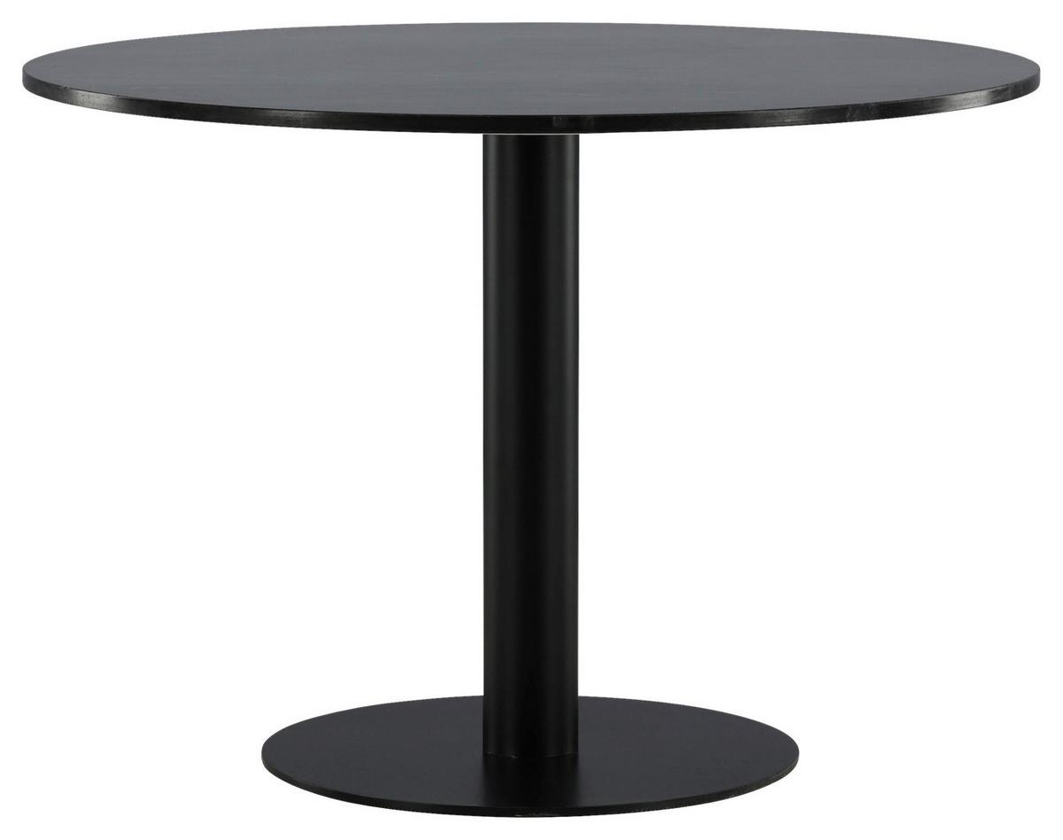 Esstisch Estelle Ø ca. 106 cm Schwarz - Dunkelgrau/Schwarz, Design, Stein/Metall (106/106/75cm) - Livetastic