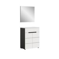 Predsoba Canu, Bela, Siva, 2-Delna - siva/bela, Design, leseni material (80/190/37cm) - Livetastic