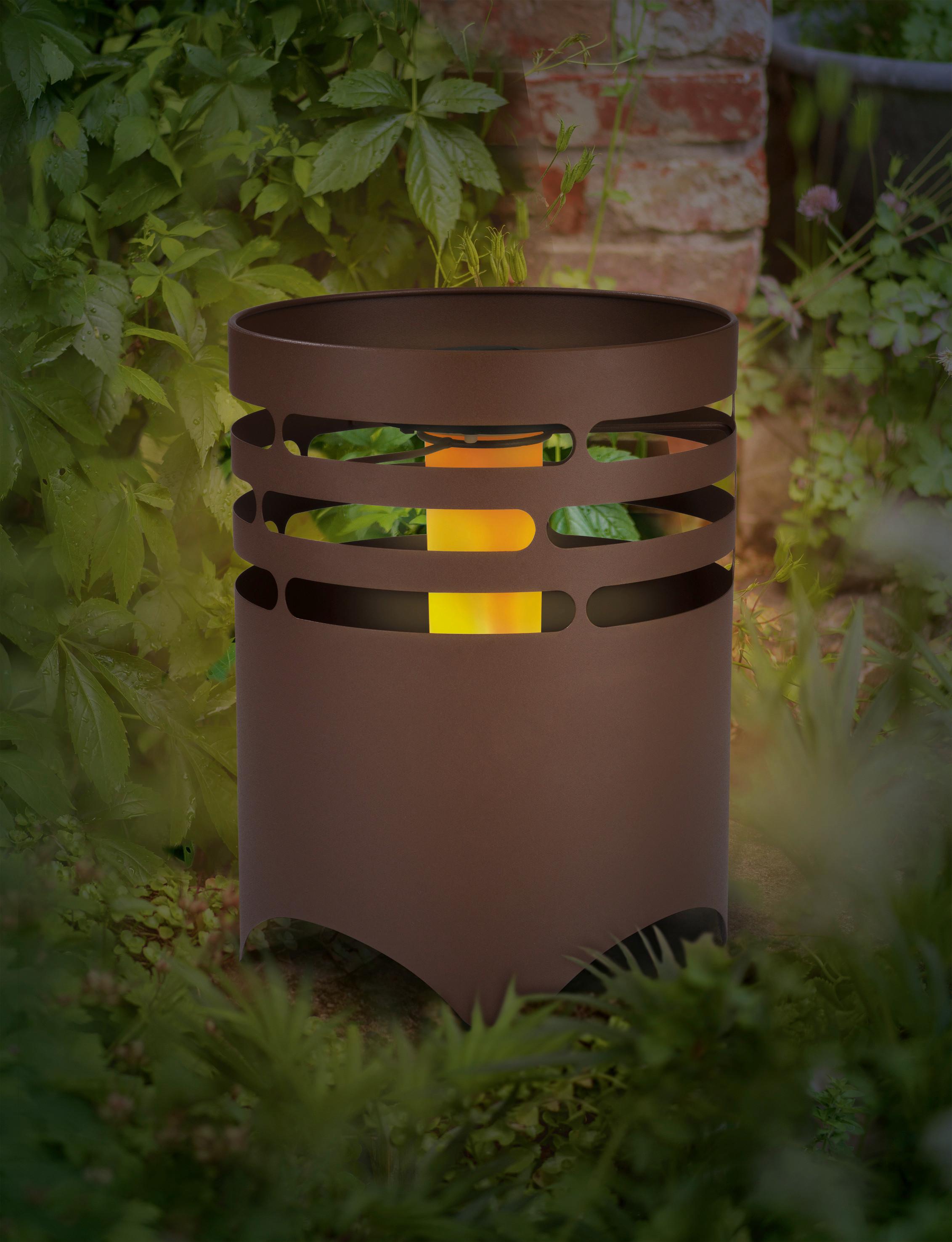 Solarleuchte Maxxmee Feuerstelle Rostbraun - MODERN, Kunststoff/Metall (15,5/23,5/15,5cm)