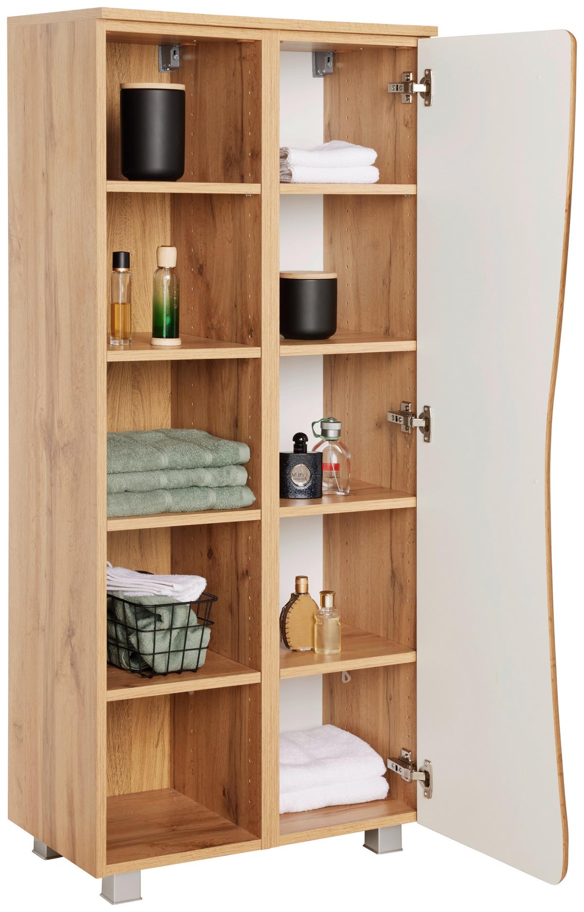 Midischrank in Eichefarben - Eiche Wotan, LIFESTYLE, Holzwerkstoff (60/130/35cm) - Premium Living