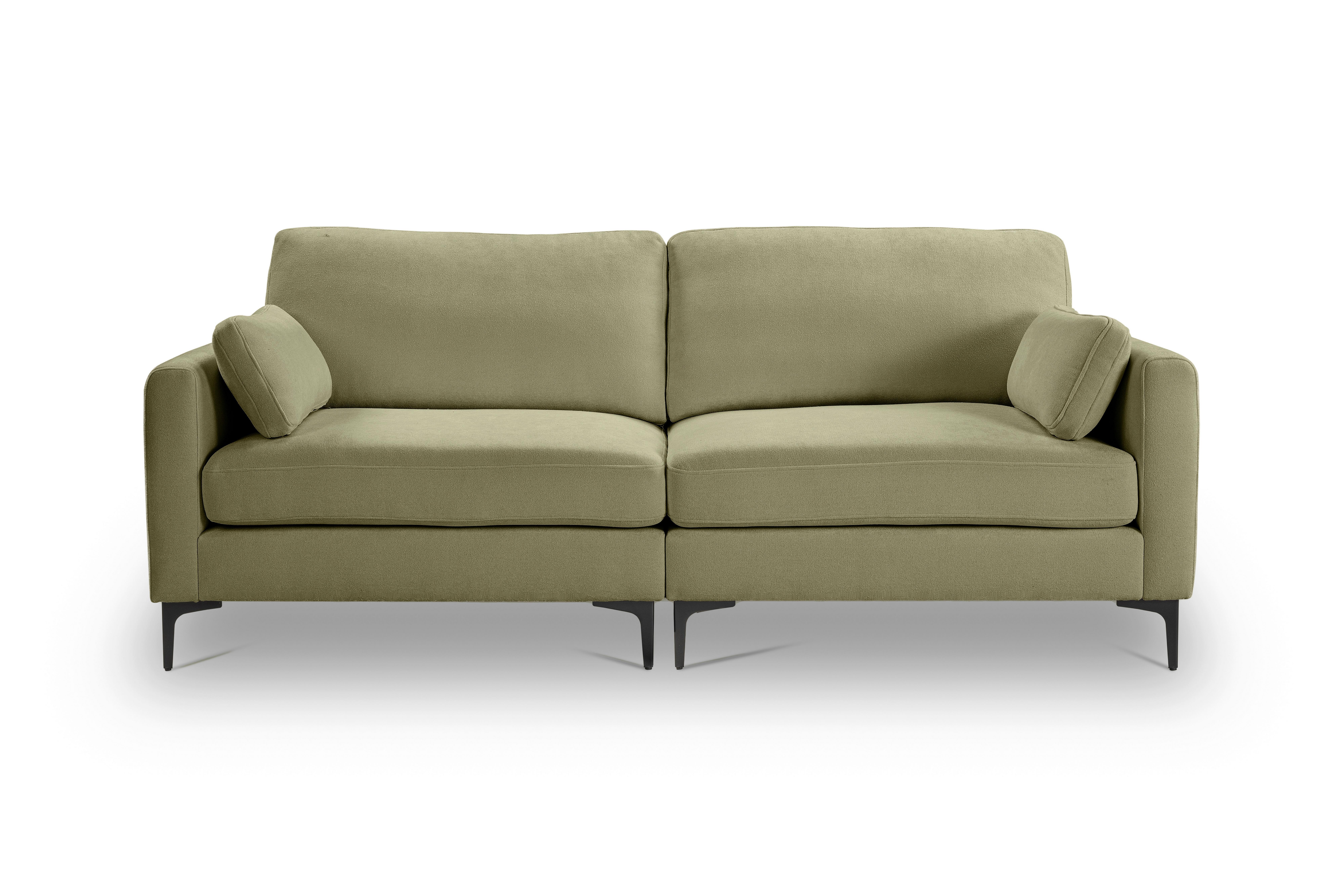 3,5-Sitzer-Sofa Venti Grün - Schwarz/Grün, Basics, Holz/Textil (225/92/97cm) - MID.YOU