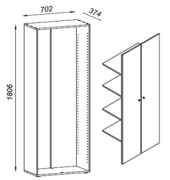 Omara Za Čevlje Vandol, Bela, Barva Hrasta - srebrne barve/črna, Design, umetna masa/leseni material (71/180/39cm) - MID.YOU
