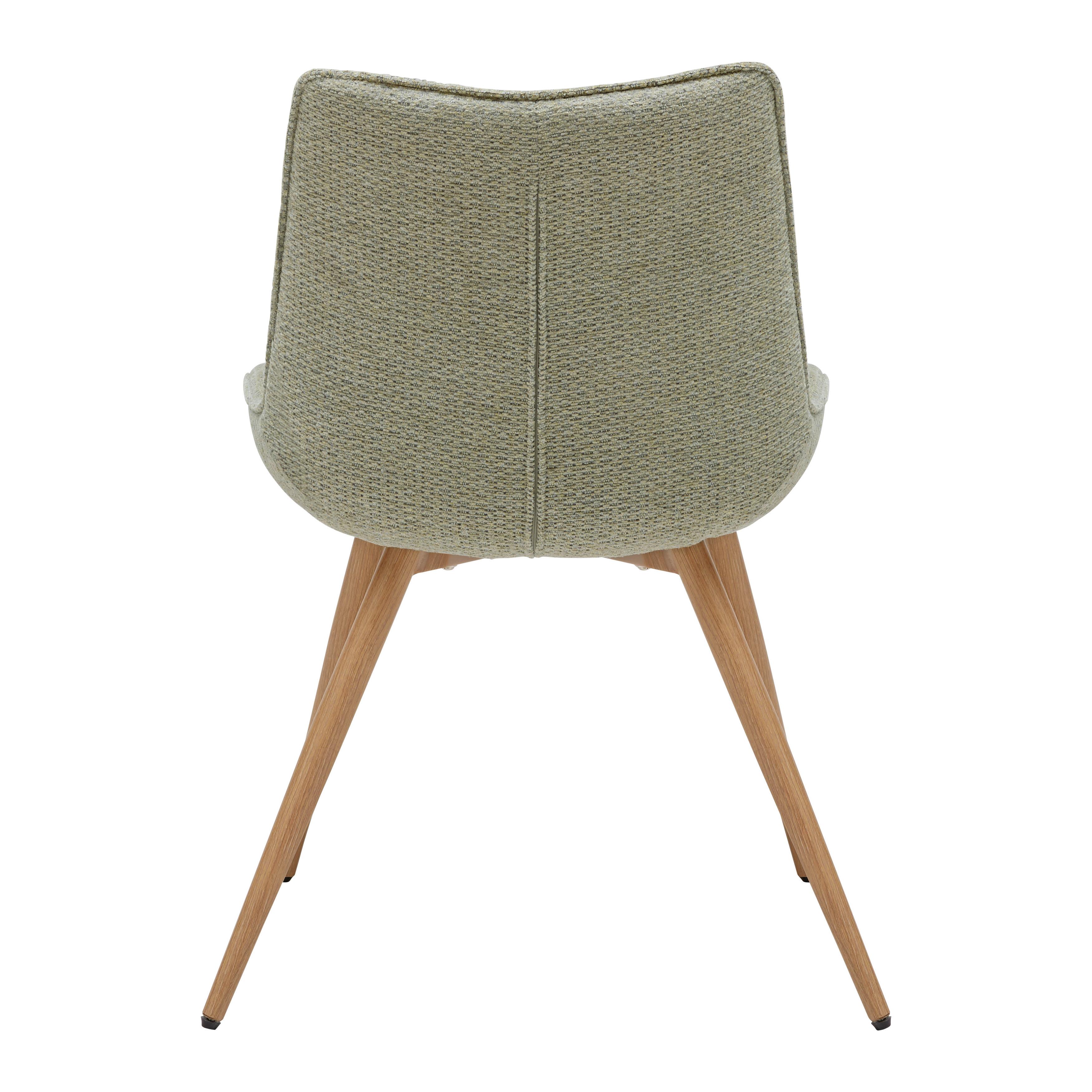 STOL LOU - ljusgrön/ekfärgad, Modern, metall/trä (52/84/60cm) - Mömax