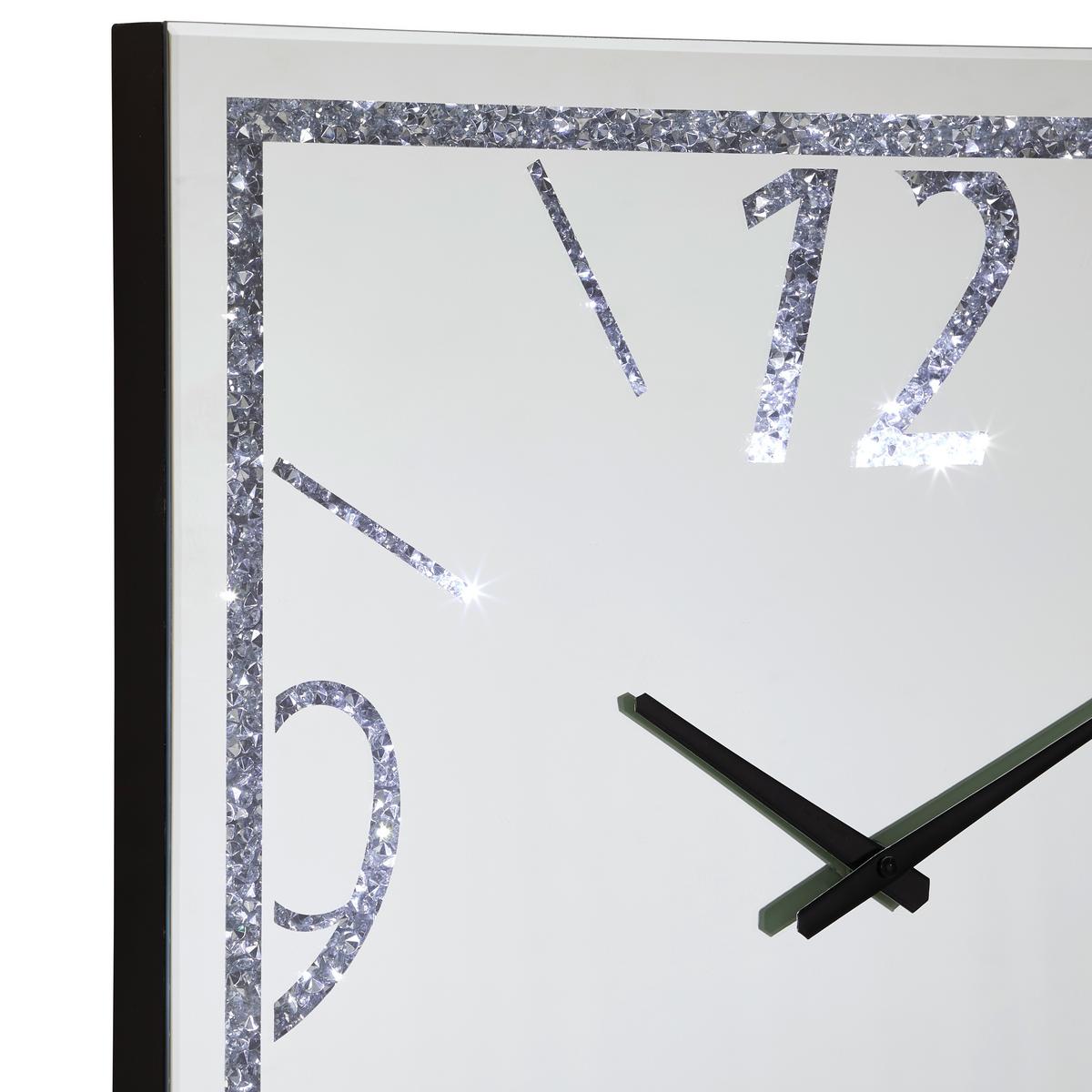 ZEGAR ŚCIENNY FENJA - kolor srebrny, Trend, materiał drewnopochodny/szkło (60/60/3,8cm) - Xora