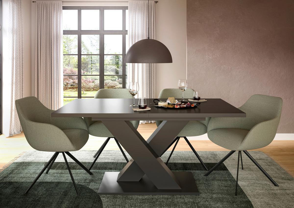 Raztegljiva Miza Marlon 150 Az, Temno Siva - temno siva, Trend, leseni material (150-190/76/90cm)