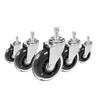 Set Kolesc Za Vrtljivi Stol Rolo Skate, Srebrna, 5-Delni - srebrne barve/prosojno, Basics, kovina/umetna masa (3,6/9,2/7,6cm) - MID.YOU