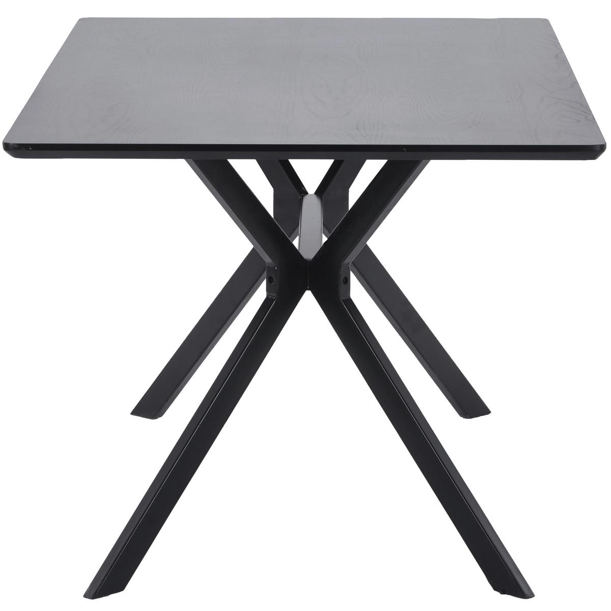 Esstisch Schwarz B: 160 cm - Schwarz, Design, Holzwerkstoff/Metall (160/90/75cm) - Livetastic
