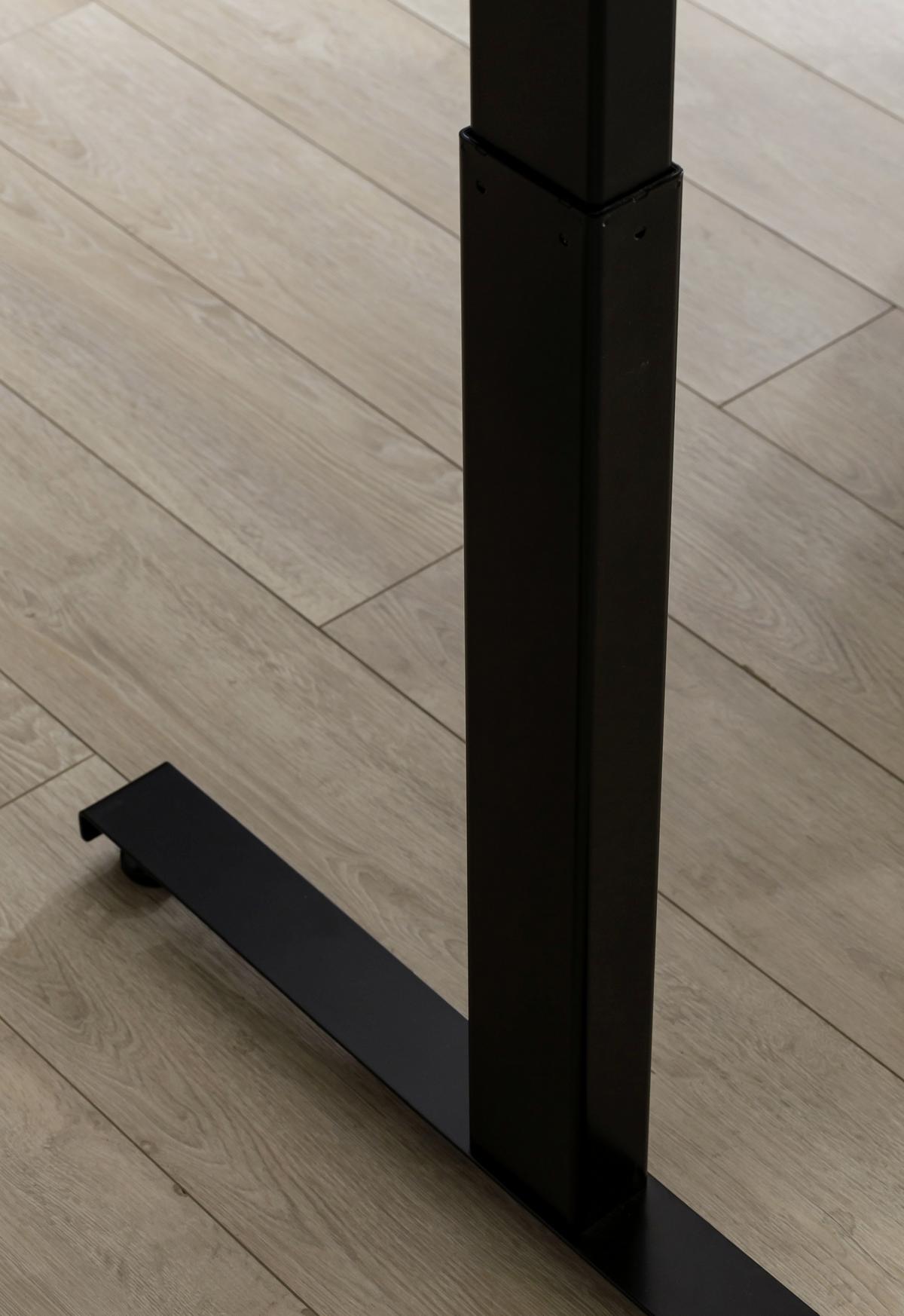 Schreibtisch Serie 2000 ca 160x75 cm Eiche - Eichefarben/Schwarz, KONVENTIONELL, Holzwerkstoff/Metall (160/70,5-117/75cm) - MID.YOU