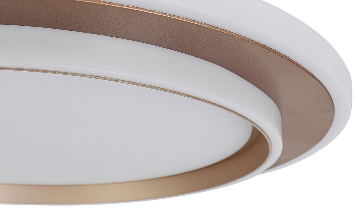 LED-Deckenleuchte Prol Weiß/Cappuccino max. 24 Watt - Champagner/Weiß, MODERN, Kunststoff/Metall (46/5,5cm) - Mömax