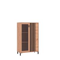 Highboard Laval Schwarz/Eiche Artisan - Schwarz/Eiche Artisan, MODERN, Holzwerkstoff/Kunststoff (80/129/40cm) - P & B