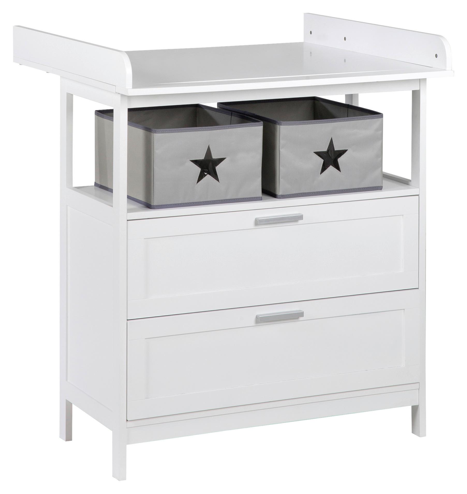 Wickelkommode White Weiß - Weiß, ROMANTIK / LANDHAUS, Holzwerkstoff/Kunststoff (87/100/75cm) - Based