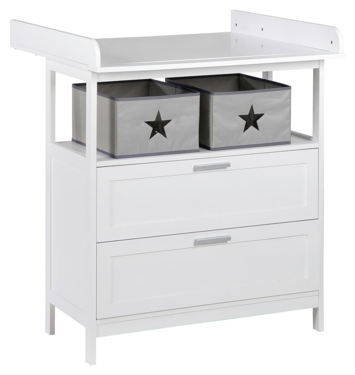 Wickelkommode White Weiß - Weiß, ROMANTIK / LANDHAUS, Holzwerkstoff/Kunststoff (87/100/75cm) - Based