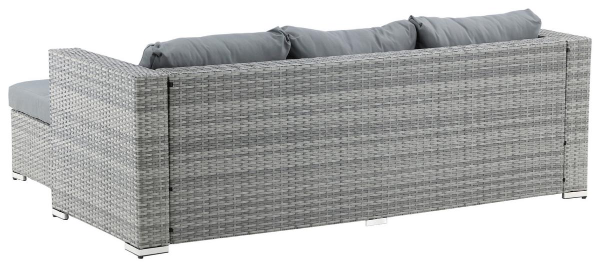 Dining-Loungeset Rotterdam ca. 202x160 cm Grau - Grau, KONVENTIONELL, Glas/Kunststoff - Gardenson