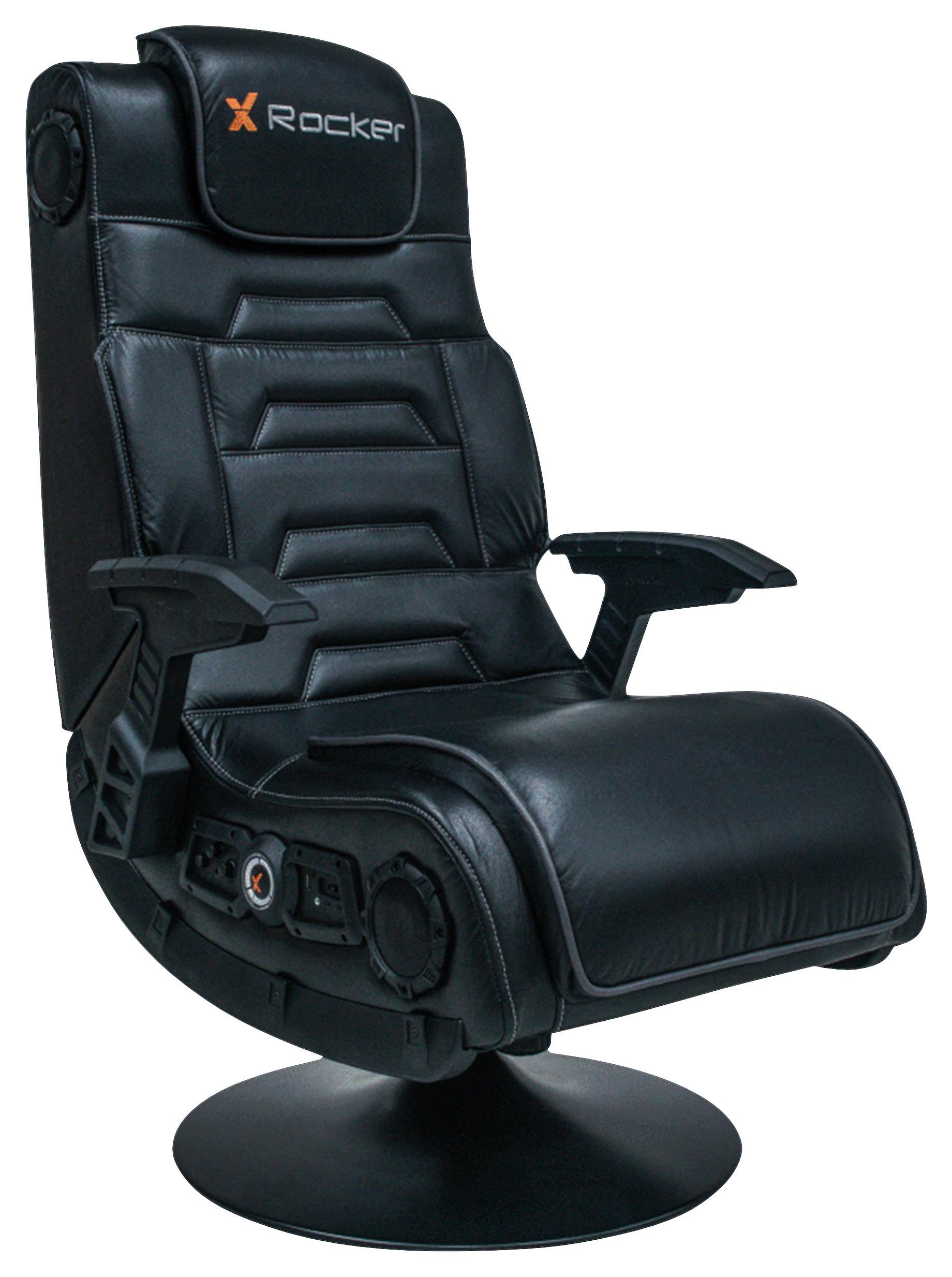 Gamingsessel X-Pro ca. 62x106x87cm Schwarz - Schwarz, MODERN, Leder/Kunststoff (62cm) - X Rocker