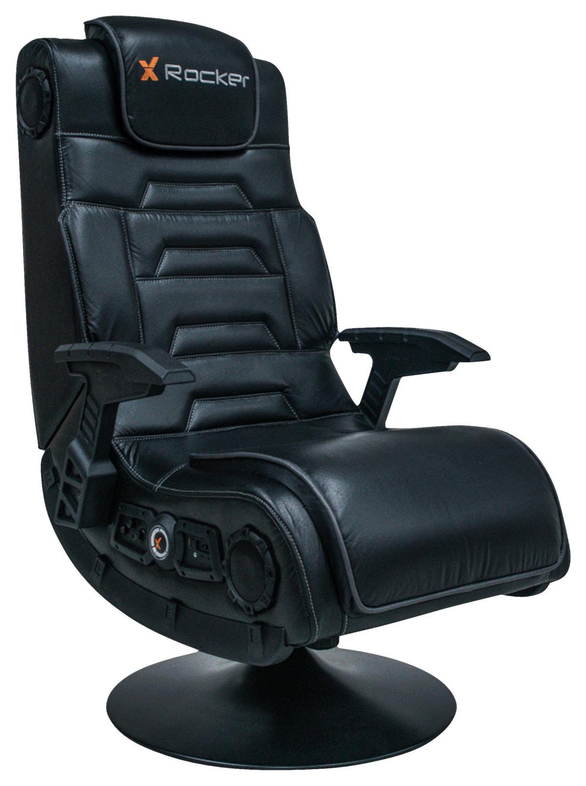Gamingsessel X-Pro ca. 62x106x87cm Schwarz - Schwarz, MODERN, Leder/Kunststoff (62cm) - X Rocker