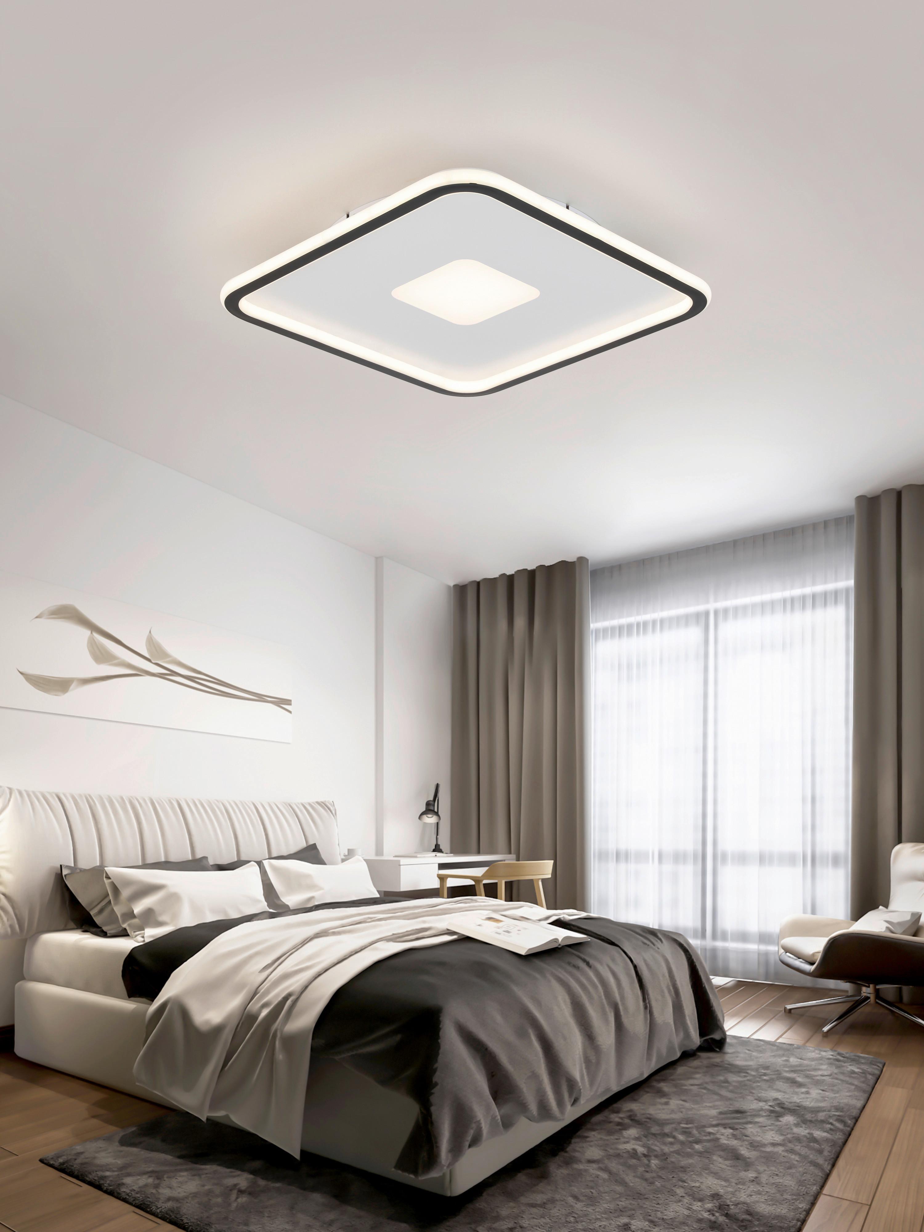 LAMPA SUFITOWA LED HINA - czarny, Modern, tworzywo sztuczne/metal (40/40/4,5cm) - Bessagi Home