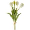 Kunstblume Tulpen in Weiß - Weiß/Grün, MODERN, Kunststoff/Metall (39cm)