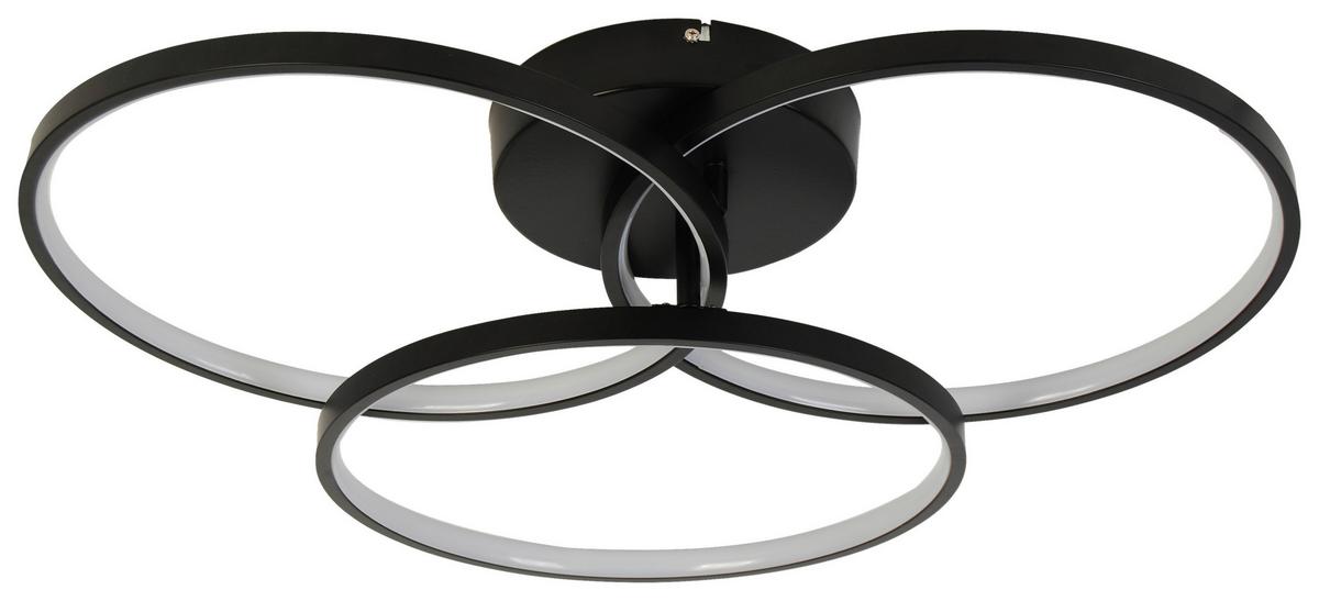 LAMPA SUFITOWA LED MOON - czarny, Trend, tworzywo sztuczne/metal (70/12cm) - Novel