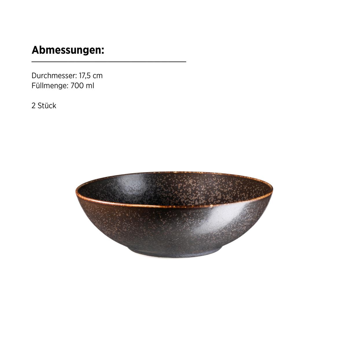 KOMBISERVICE POWERFUL - Schwarz/Braun, Trend, Keramik - Mäser