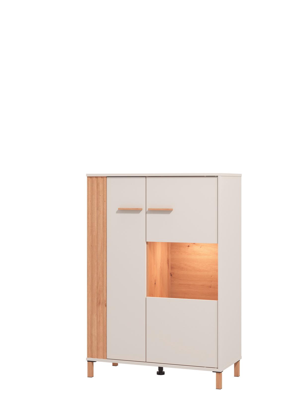 Vitrin Belfort - tölgyfa színű, Modern, faalapú anyag (85/122/40cm)
