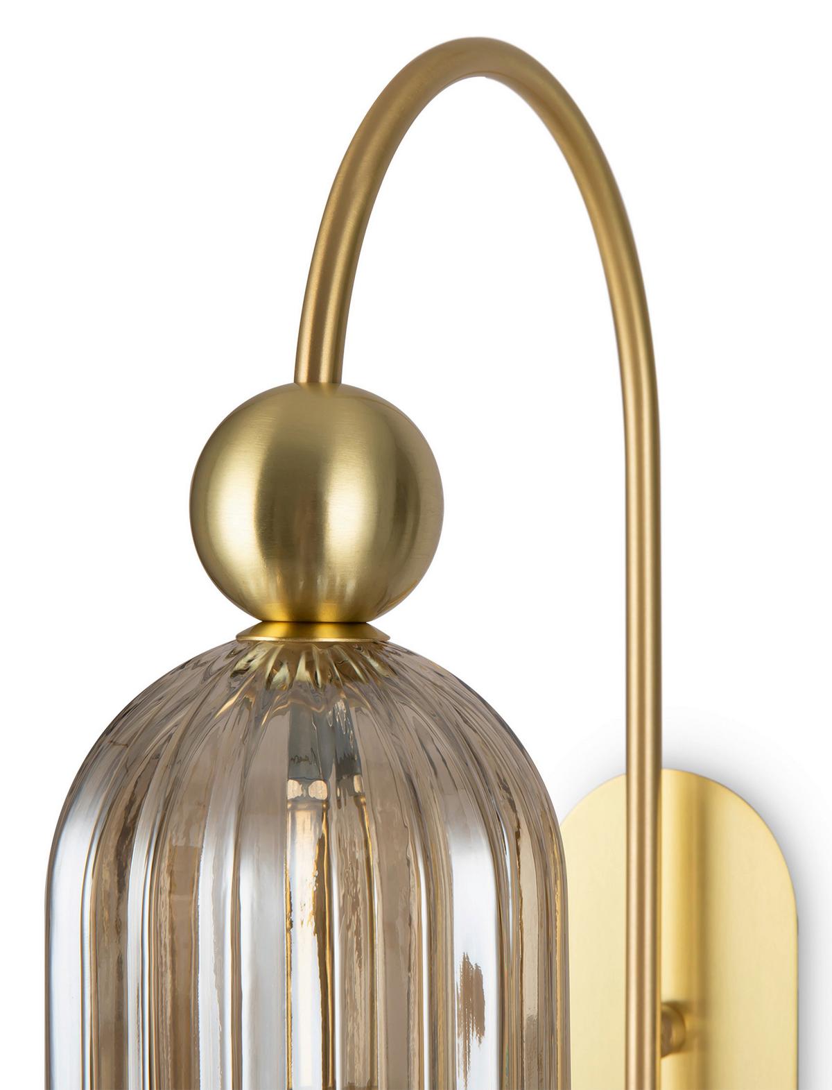 WANDLEUCHTE ANTIC - Cognac/Goldfarben, Trend, Glas/Metall (10/53,5/26,5cm) - MAYTONI