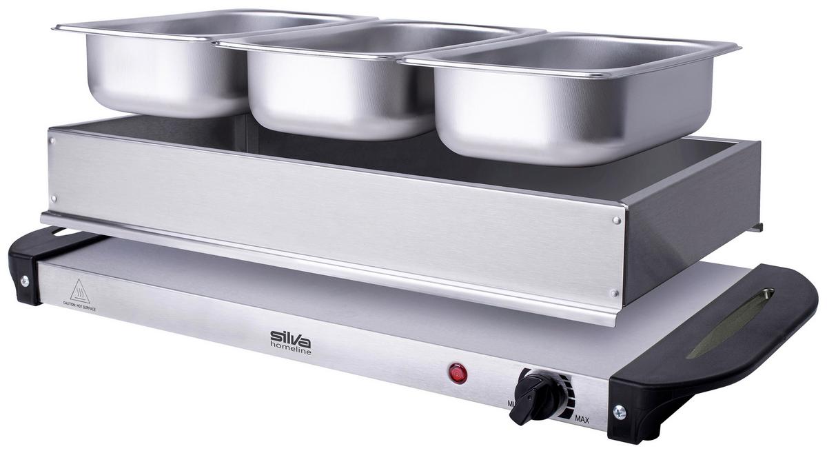 PODGRZEWACZ BUFETOWY SH 4.1 - kolor stalowy/czarny, Basics, metal (64/14/36,4cm) - Silva Homeline