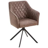 KRZESŁO Z PODŁOKIETNIKAMI LELA - czarny/brązowy, Modern, metal/drewno (61/91/58cm) - Livetastic