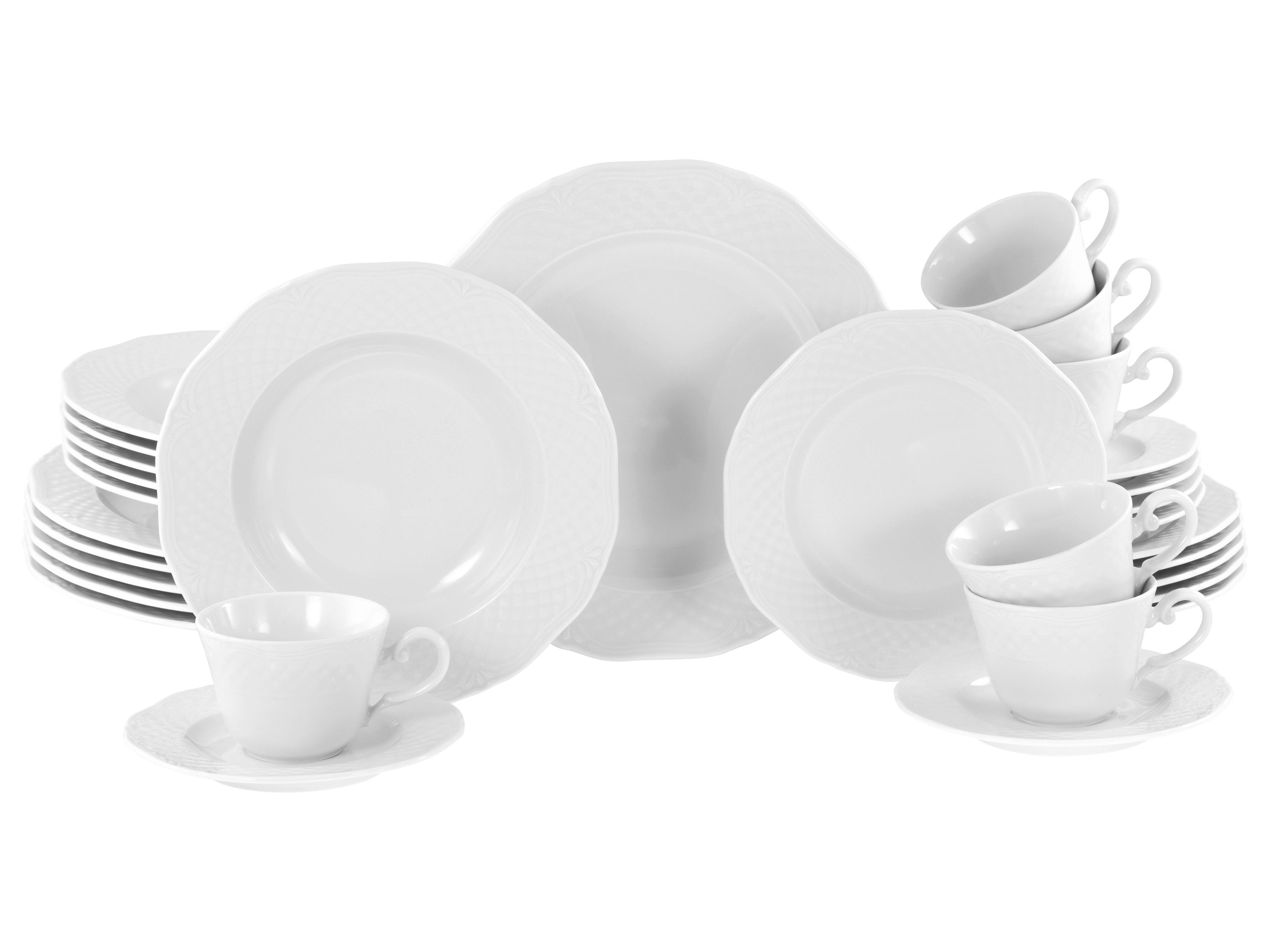Kombinirani Servis Arianne, 30-Delni - bela, Basics, keramika - Creatable