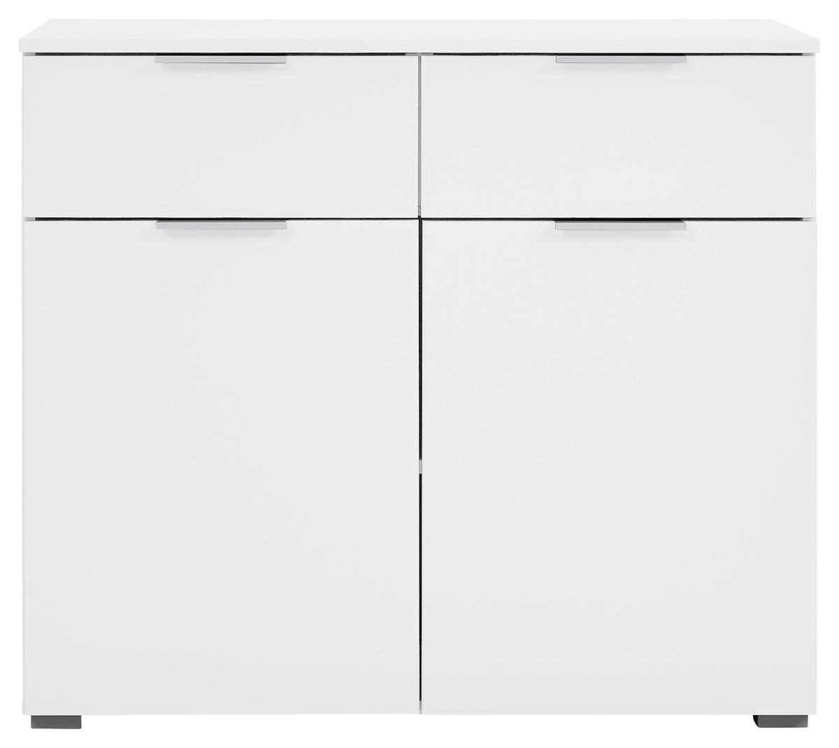 Komoda Alabama - bijela/boje aluminija, Moderno, drvni materijal (93/81/42cm) - Modern Living