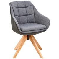 KRZESŁO Z PODŁOKIETNIKAMI FRESH - kolor dębowy/antracytowy, Konventionell, drewno/tkanina (57/83,5/60cm) - Landscape