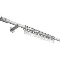 Vorhangstangenset Rillcube, ca. 280-400cm - Edelstahlfarben, Metall (210-400cm) - Premium Living