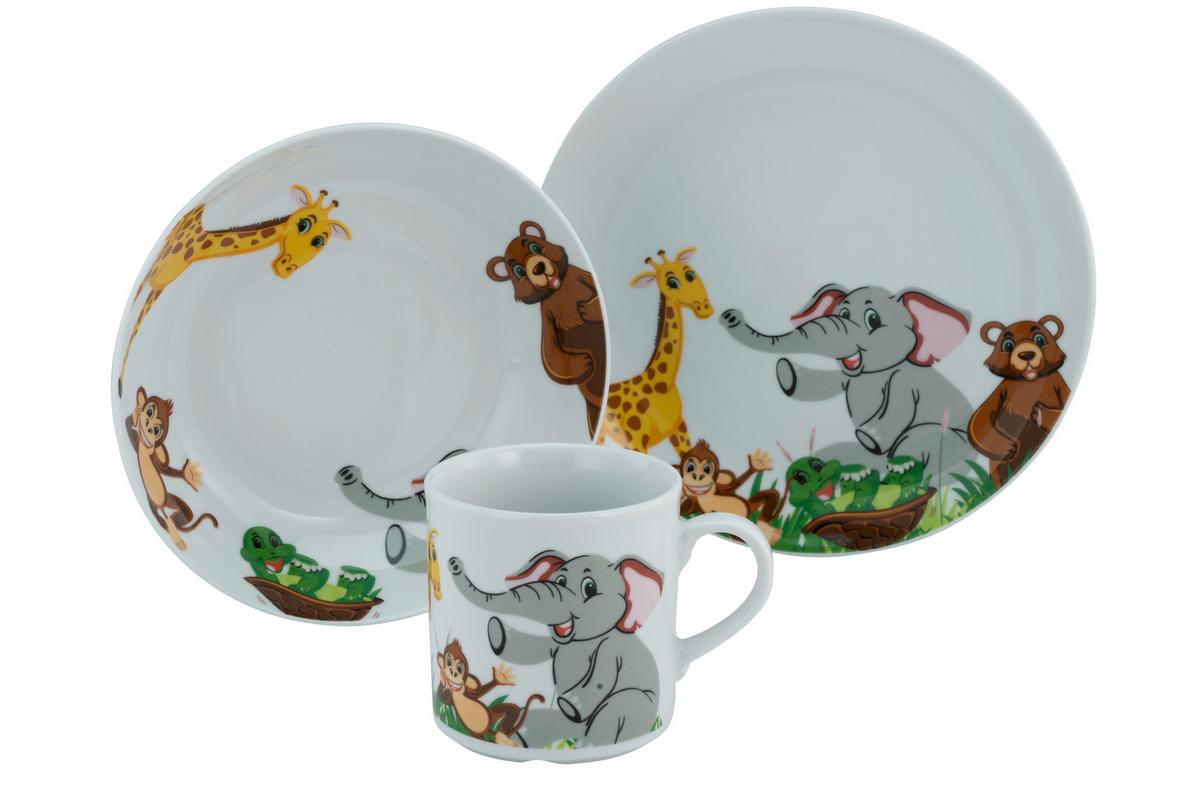 Kombinirani Servis Zoo, 3-Delni - večbarvno, Basics, keramika - Creatable