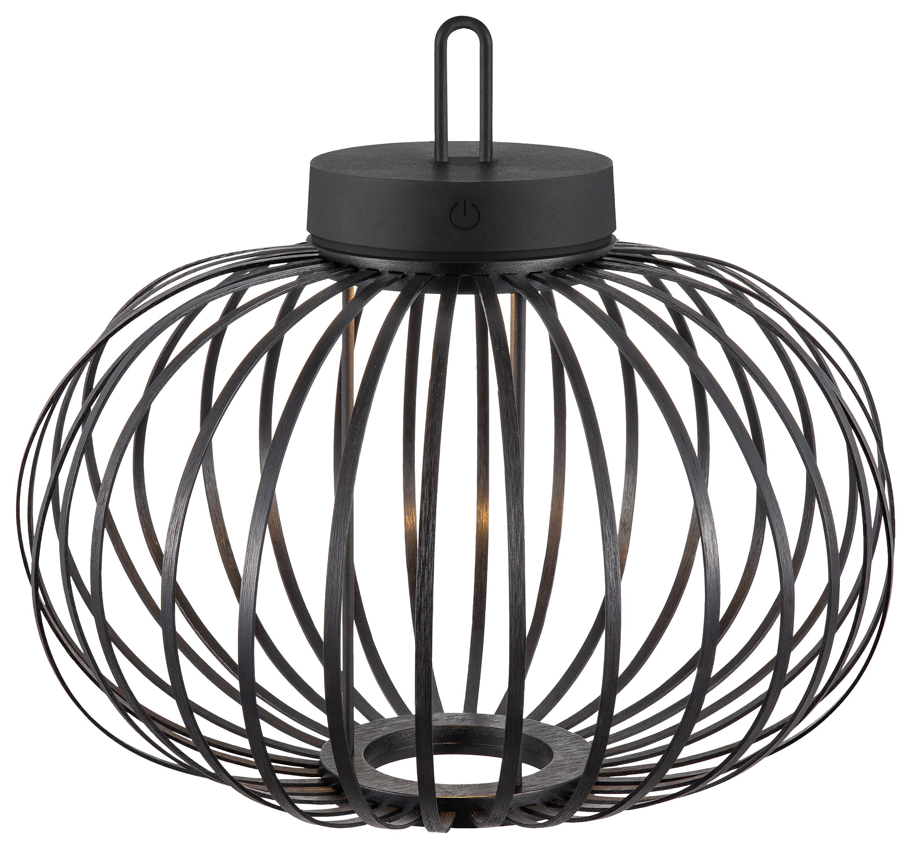 Akku-Tischleuchte Akuba Schwarz max. 1,5 Watt - Schwarz, Design, Holz/Kunststoff (36/36/33cm)