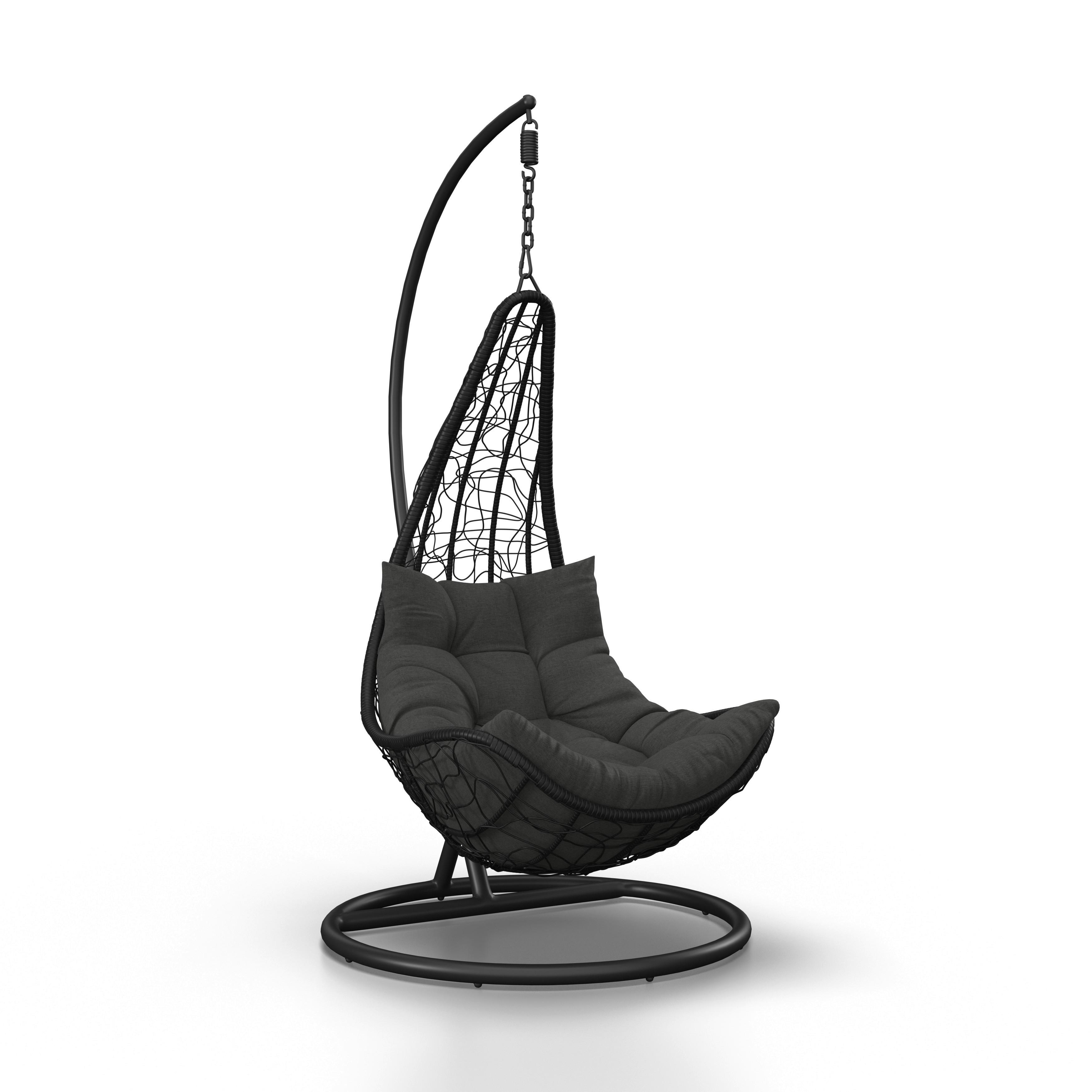 Hängesessel Rosi Dunkelgrau Metall/Kunststoff/Outdoorstoff - Dunkelgrau, MODERN, Kunststoff/Textil (95/196/96cm) - Bessagi Garden