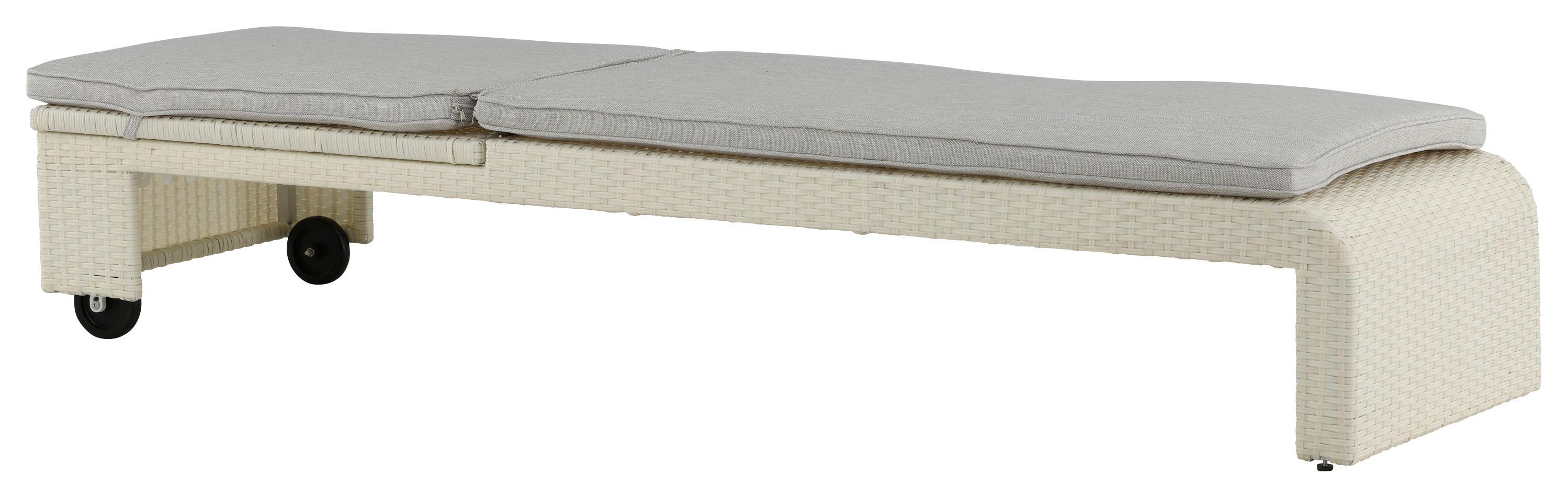 Sonnenliege London ca. 60x32x196 cm Weiß - Weiß, KONVENTIONELL, Kunststoff (60/32/196cm) - Gardenson