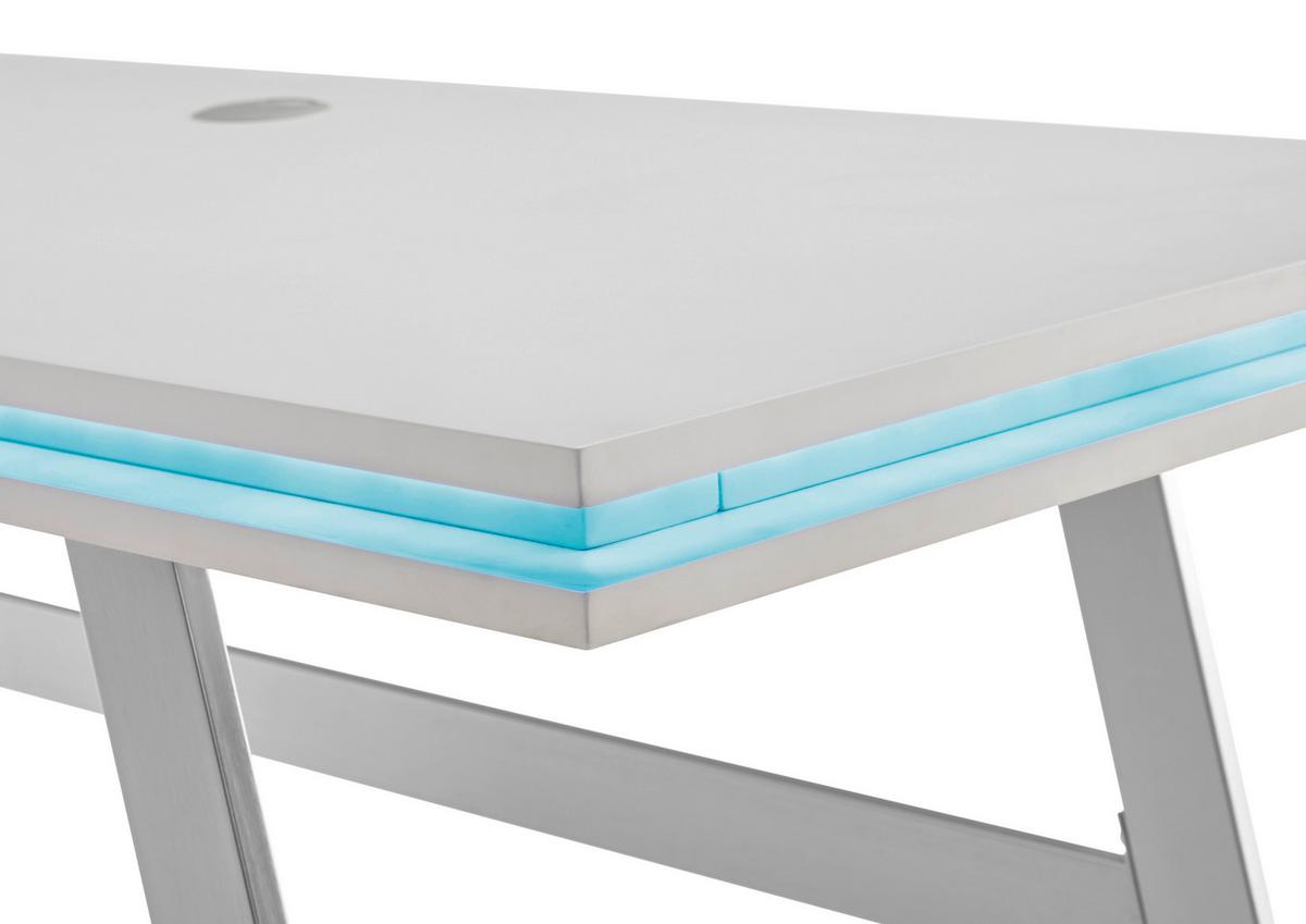 Pisalna Miza Tiflis 1 - barve nerjavečega jekla/bela, Moderno, kovina/leseni material (140/75/60cm) - Mömax