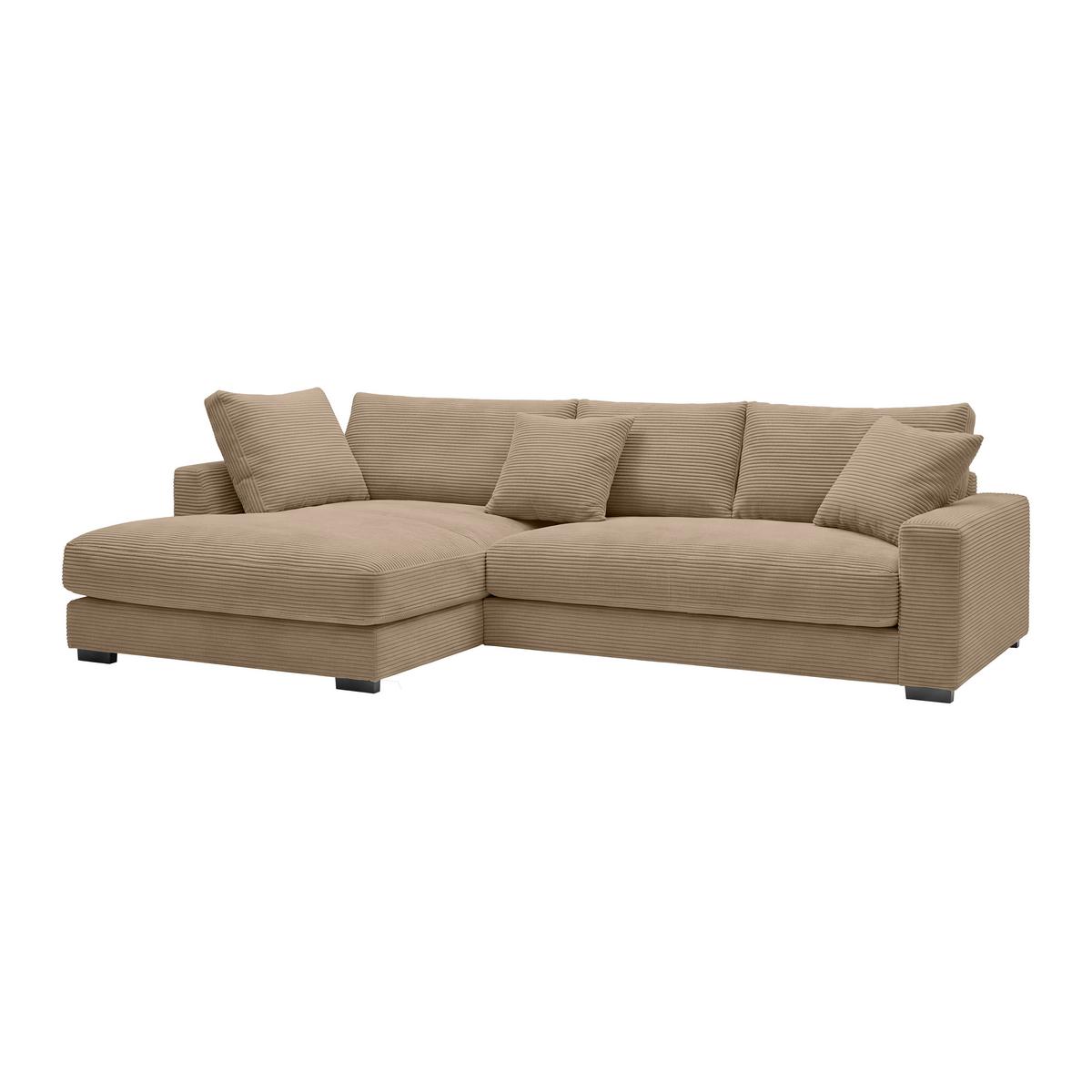Ecksofa Pedro Karamell - Karamell/Schwarz, MODERN, Kunststoff/Textil (190/300cm) - Mömax