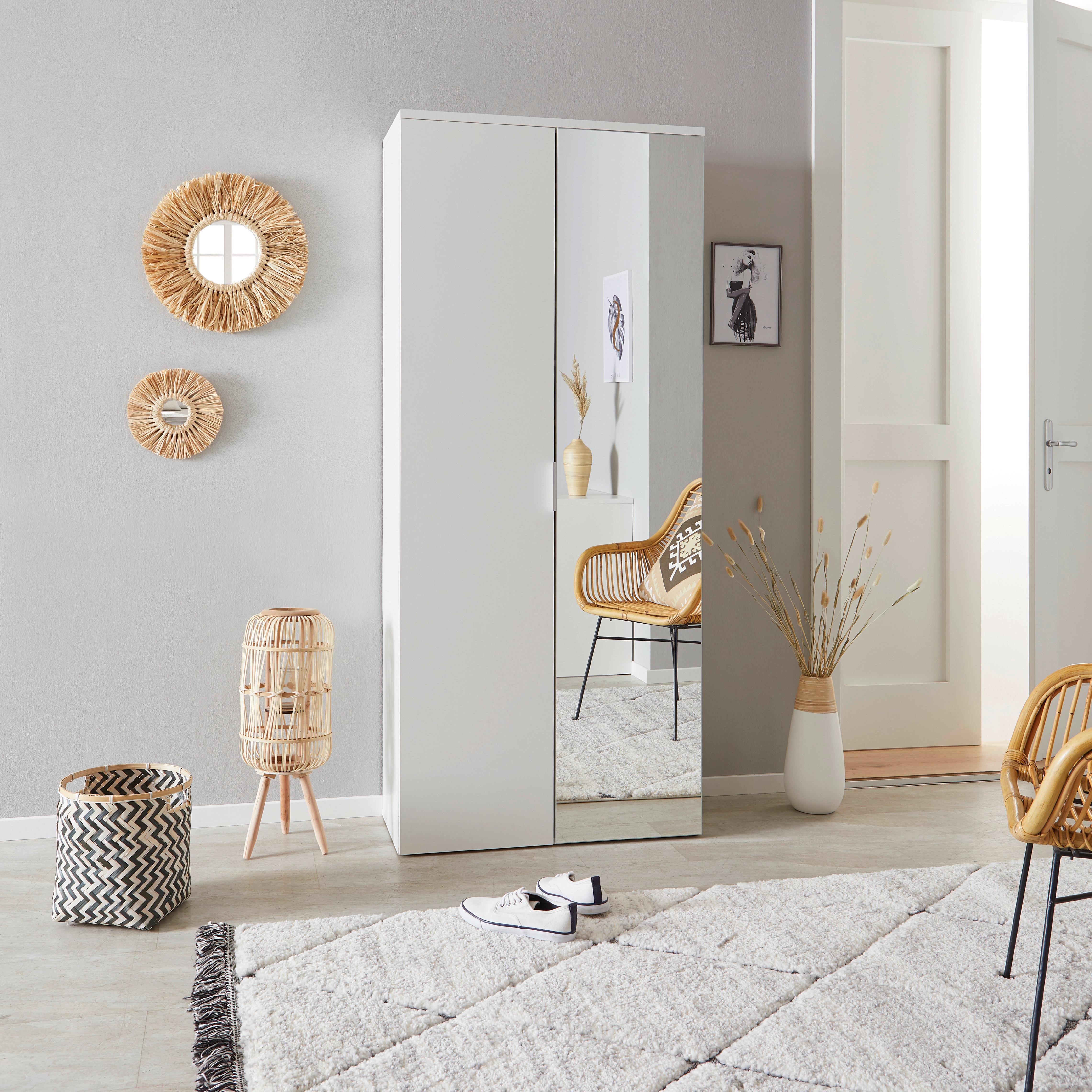 Ormarić Za Cipele Mx 150 - bijela/boje aluminija, Moderno, drvni materijal/metal (80/190/38cm) - Modern Living