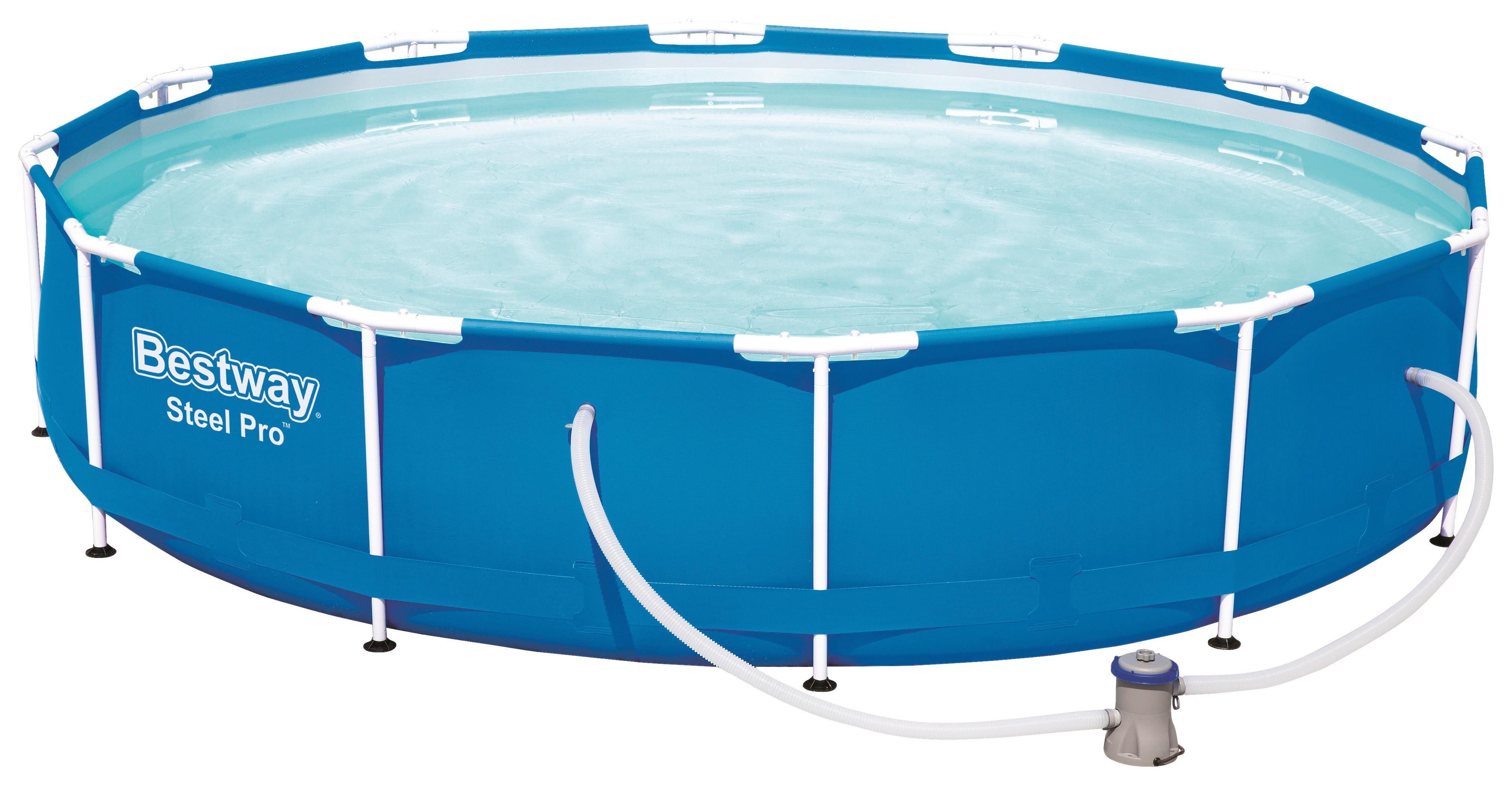 Medence Merevfalú Patric - kék/fehér, műanyag/fém (366/76cm) - Bestway