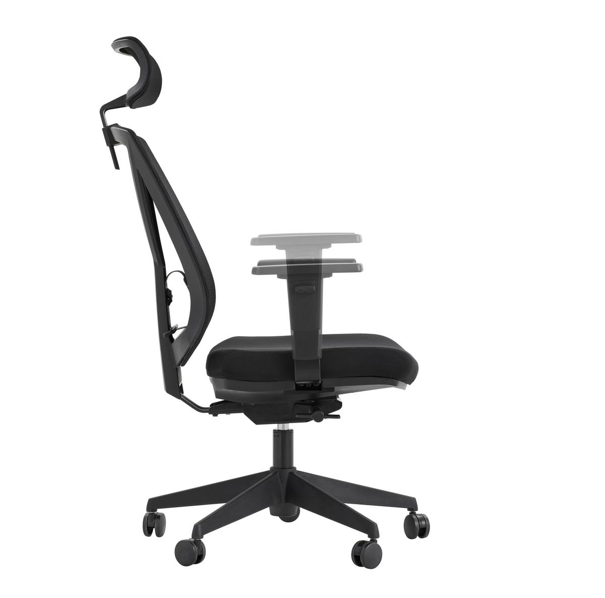 KRZESŁO OBROTOWE RYAN    -NOVEL- - czarny, Konventionell, tworzywo sztuczne/tkanina (62/119-129/65cm) - Novel