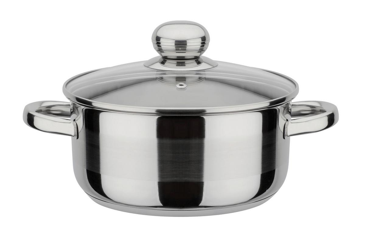 Set Posod Silverstar, 5-Delni - barve nerjavečega jekla/prozorno, Basics, kovina/steklo - GSW