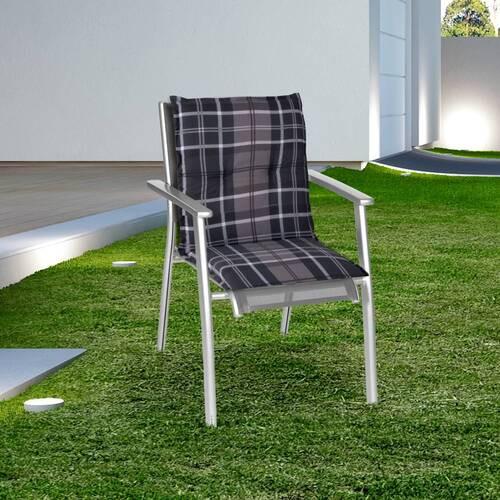 Niedriglehner Auflage Beckley 4er-Set ca.100x50cm Grau/Schw. - Schwarz/Grau, Basics, Textil (100/50/6cm) - Gardenson
