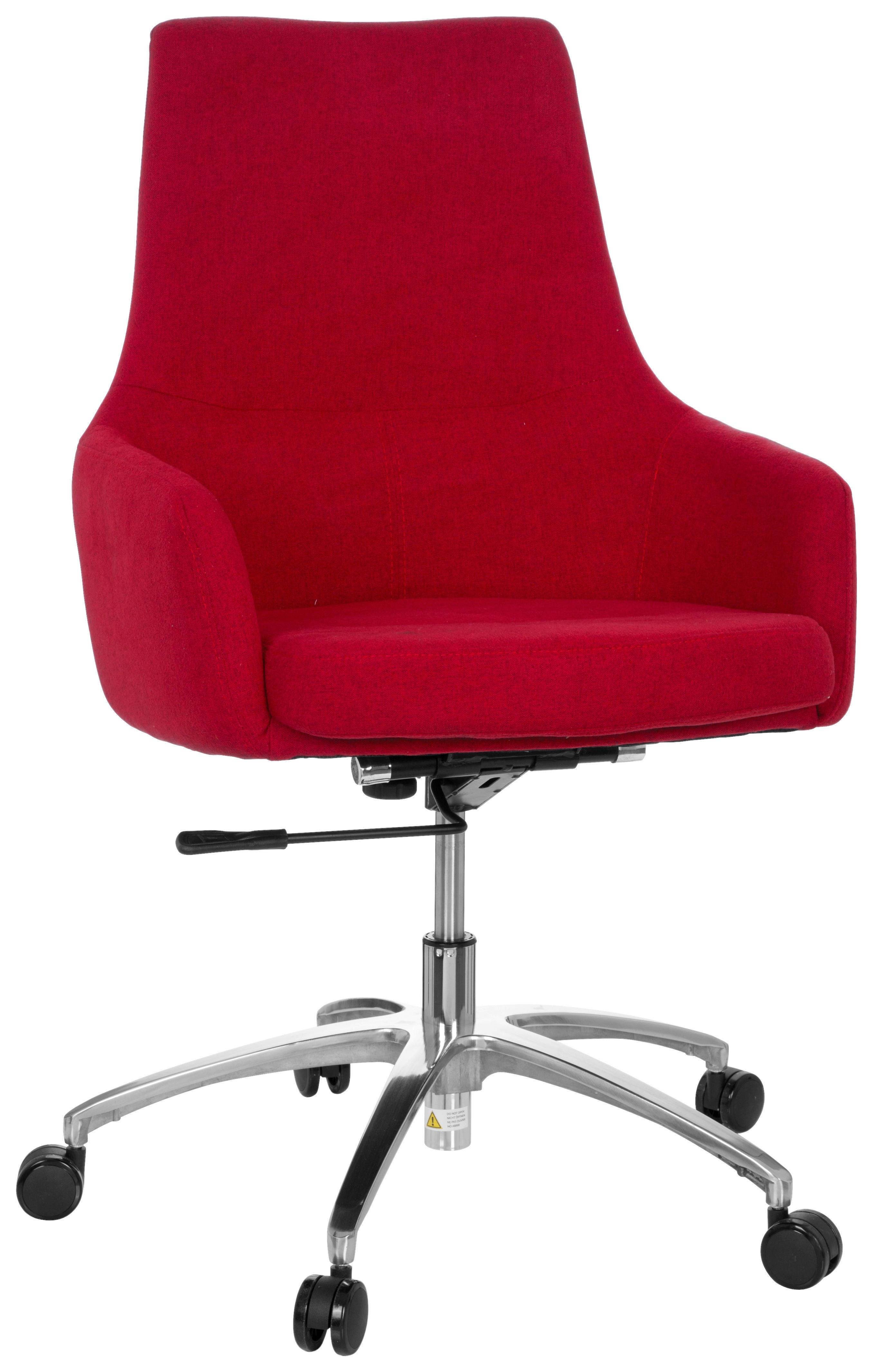 Vrtljivi Stol Shake 100, Rdeča, Z Dekorativno Blazino - rdeča/srebrne barve, Basics, kovina/umetna masa (65/97/60cm) - MID.YOU